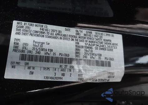 2014 Ford Focus Se from USA, damaged, VIN 1FADP3K24EL353723